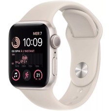Умные часы Apple Watch SE 2 40 мм (алюминиевый корпус, звездный свет/звездный свет, спортивный силиконовый ремешок M/L)