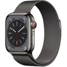 Умные часы Apple Watch Series 8 LTE 41 мм (корпус из нержавеющей стали, графит/миланский графитовый)