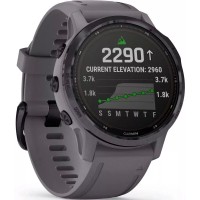 Умные часы Garmin Fenix 6S Pro Solar 42 мм (аметистовая сталь, силикон)