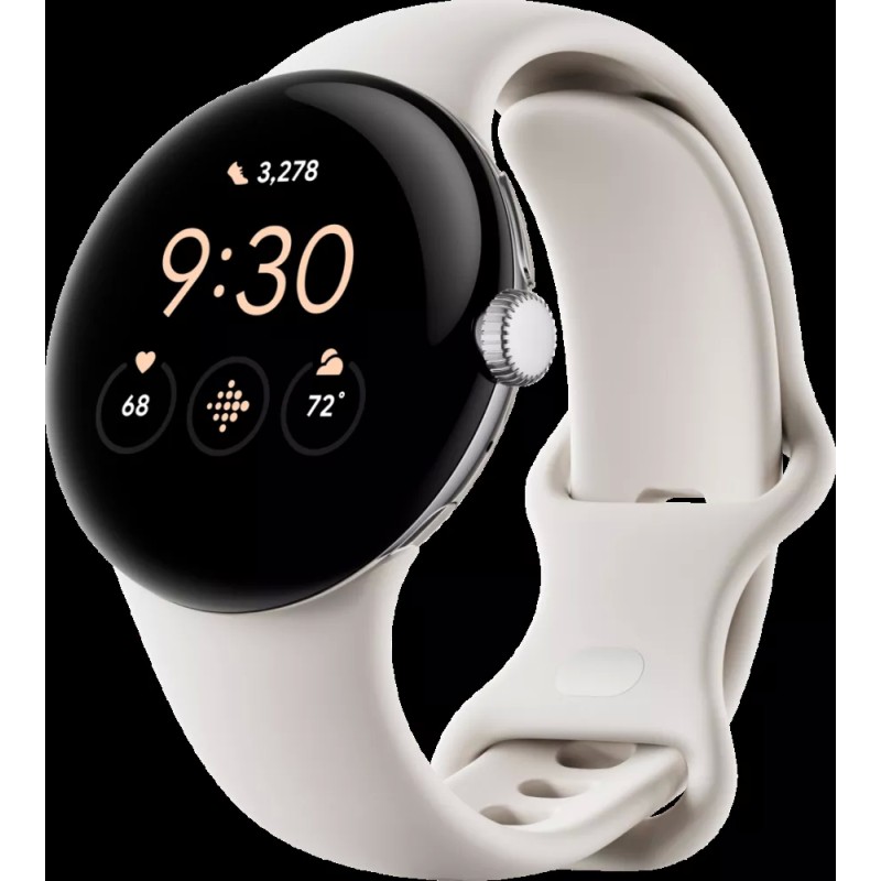Умные часы Google Pixel Watch (глянцевый серебристый/мел)