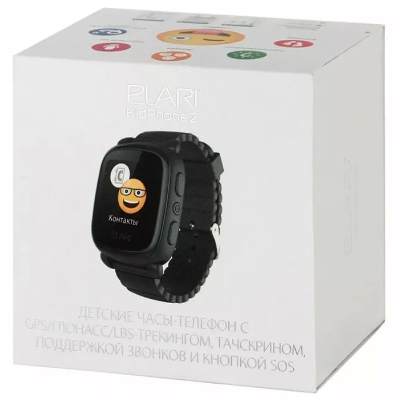Детские умные часы Elari KidPhone 2 (черный)