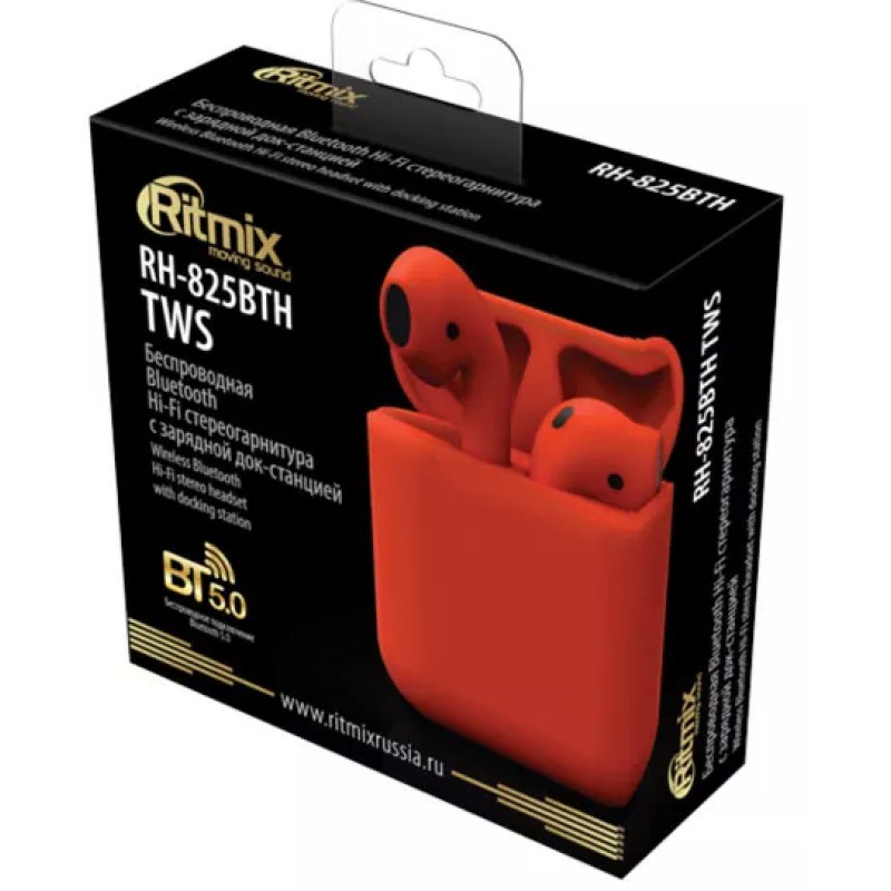 Наушники Ritmix RH-825BTH TWS Red