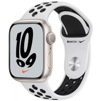 Умные часы Apple Watch Nike Series 7 41 мм (сияющая звезда/чистая платина,черный)