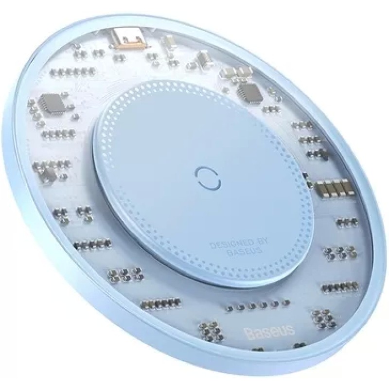 Беспроводное зарядное Baseus Simple 2 Wireless Charger 15W CCJJ050003 (голубой)