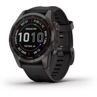 Умные часы Garmin Fenix 7S Sapphire Solar 42 мм (серый карбон/черный)