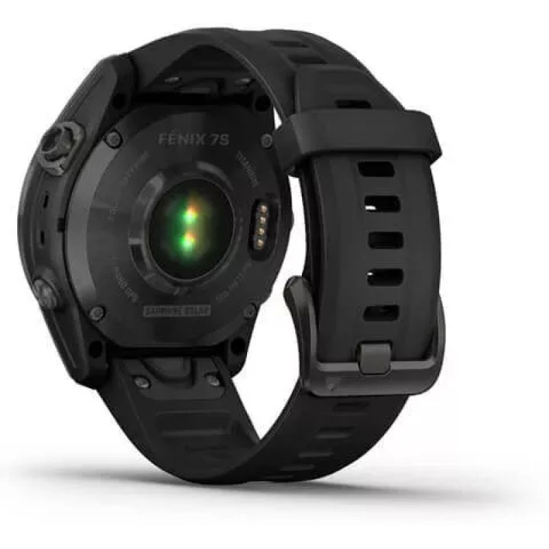 Умные часы Garmin Fenix 7S Sapphire Solar 42 мм (серый карбон/черный)
