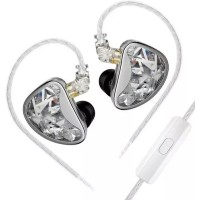 Наушники KZ Acoustics AS24 (with switches) с микрофоном (серебристый)