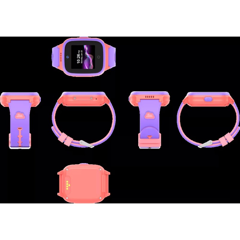 Детские умные часы LeeFine Q27 4G (розовый/фиолетовый)