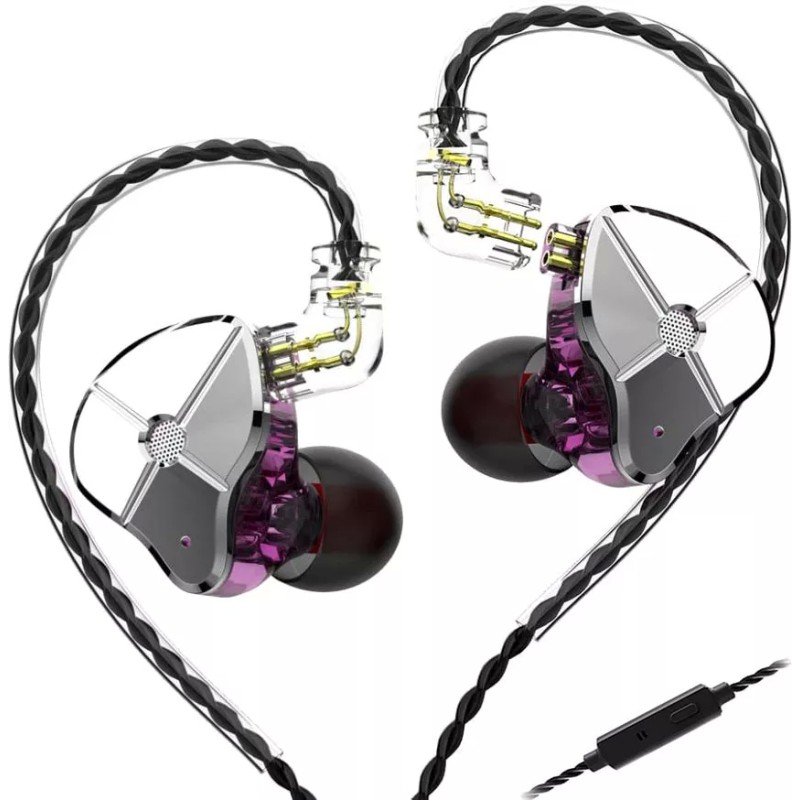 Наушники TRN ST1 (фиолетовый, с микрофоном)