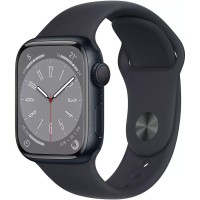 Умные часы Apple Watch Series 8 41 мм (алюминиевый корпус, полуночный/полуночный, спортивный силиконовый ремешок S/M)