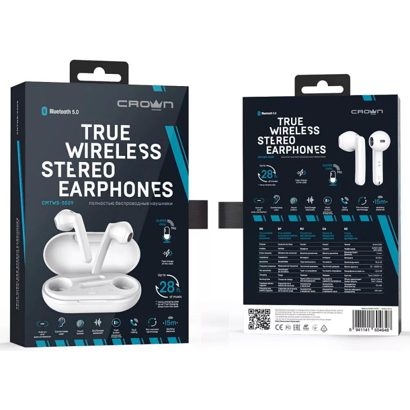 Наушники Crown CMTWS-5009 White