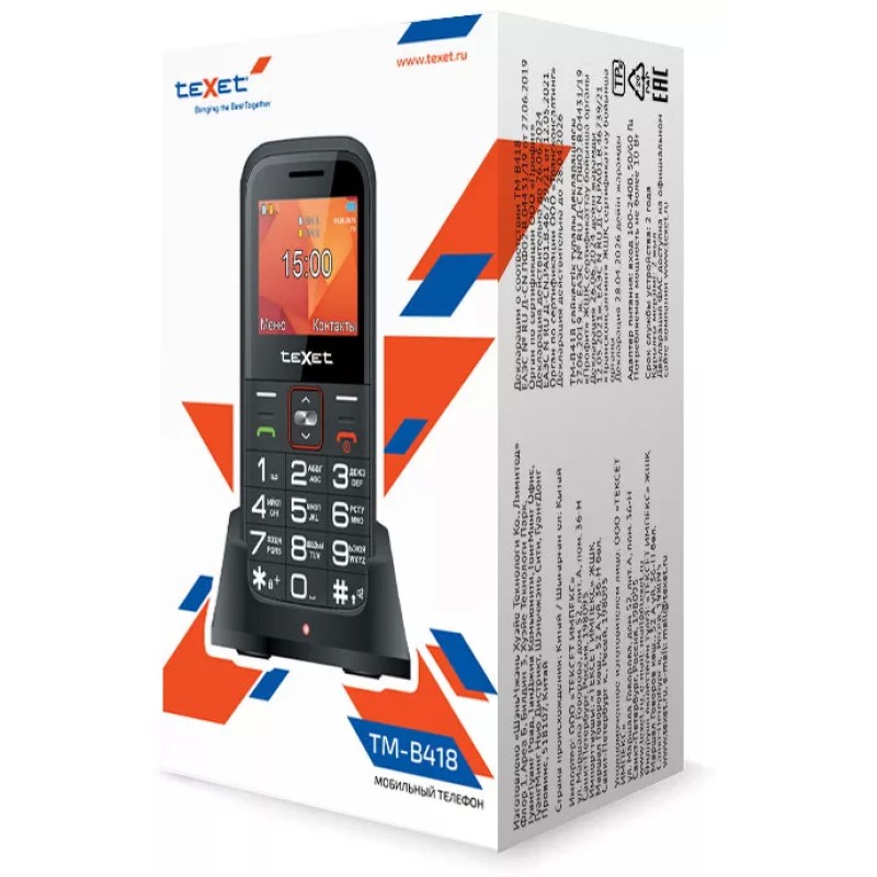 Мобильный телефон TeXet TM-B418 (черный)