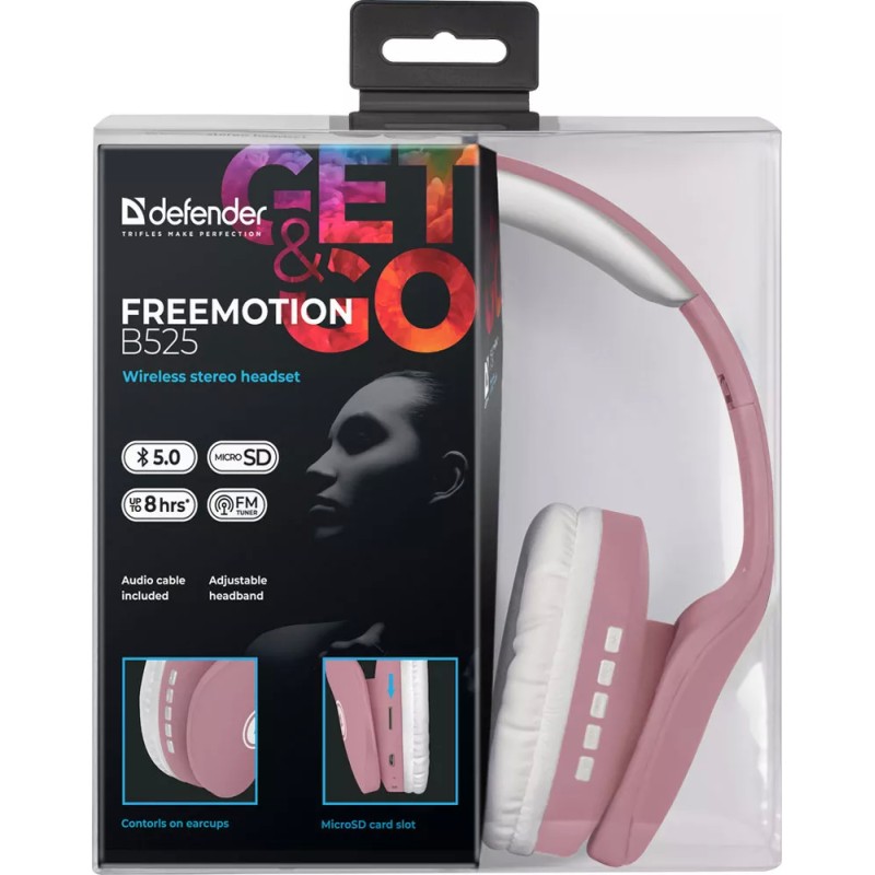 Наушники Defender FreeMotion B525 (розовый/белый)