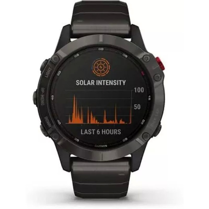 Умные часы Garmin Fenix 6 Pro Solar 47 мм (титановый карбоново-серый, титан)
