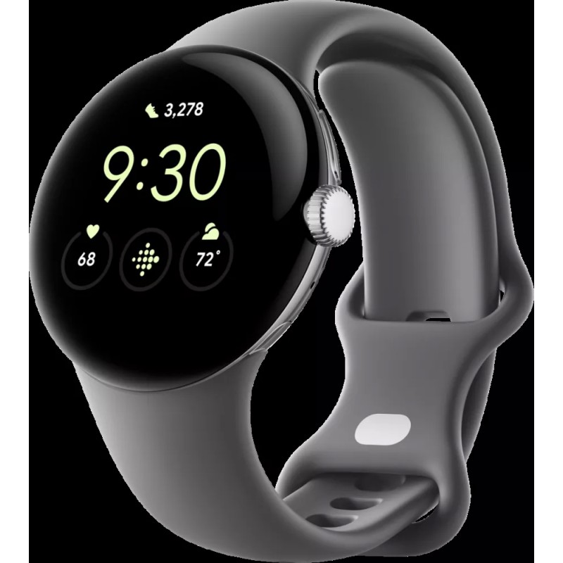 Умные часы Google Pixel Watch (глянцевый серебристый/угольный)