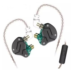 Наушники KZ Acoustics ZSN с микрофоном (черный/зеленый)