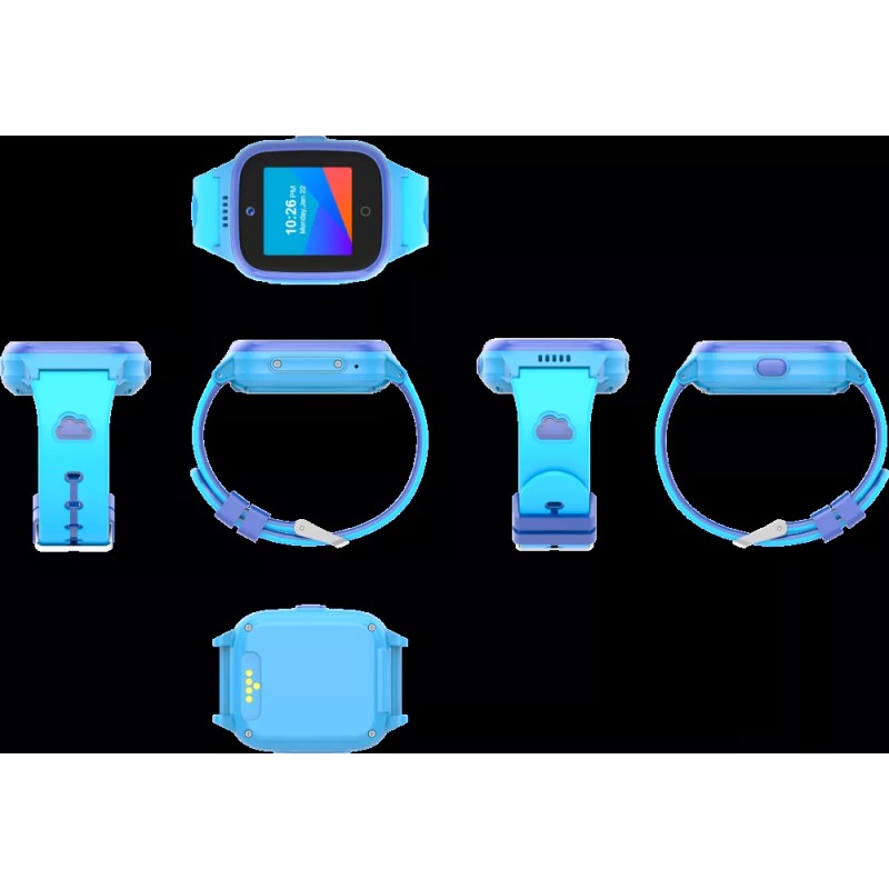 Детские умные часы LeeFine Q27 4G (синий/голубой)