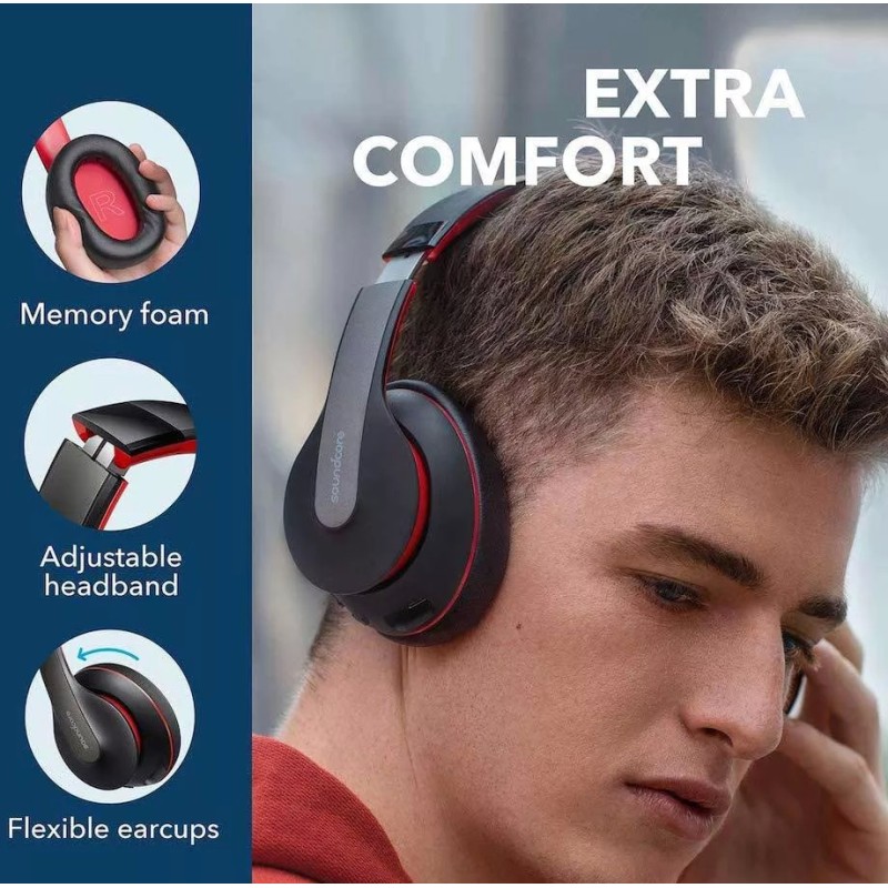 Наушники Anker SoundCore Life Q10 (черный/красный)