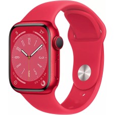 Умные часы Apple Watch Series 8 45 мм (алюминиевый корпус, красный/красный, спортивный силиконовый ремешок M/L)