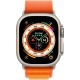 Умные часы Apple Watch Ultra LTE 49 мм (титановый корпус, титановый/оранжевый, текстильный ремешок размера M)