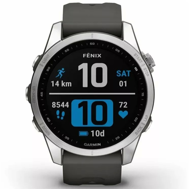 Умные часы Garmin Fenix 7S 42 мм (серебристый/графитовый)