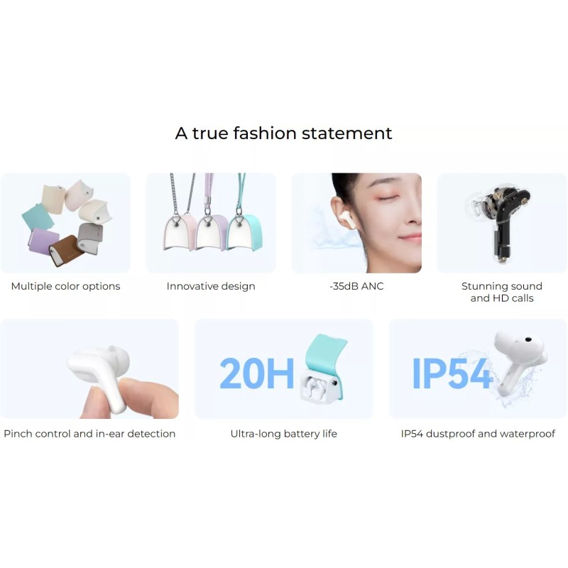 Наушники Haylou T87 Lady Bag (белый/фиолетовый)