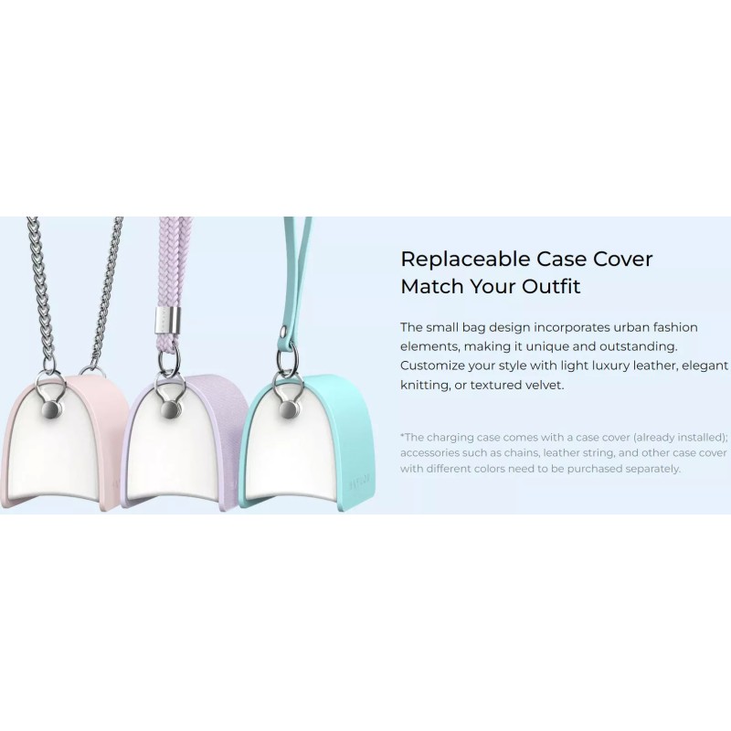 Наушники Haylou T87 Lady Bag (белый/фиолетовый, с цепочкой)