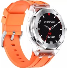 Умные часы Hoco Y13 (серебристый/оранжевый)