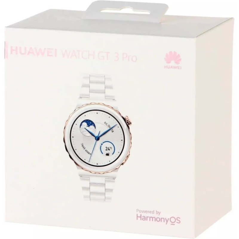Умные часы Huawei Watch GT 3 Pro Ceramic 43 мм (белый/керамика)