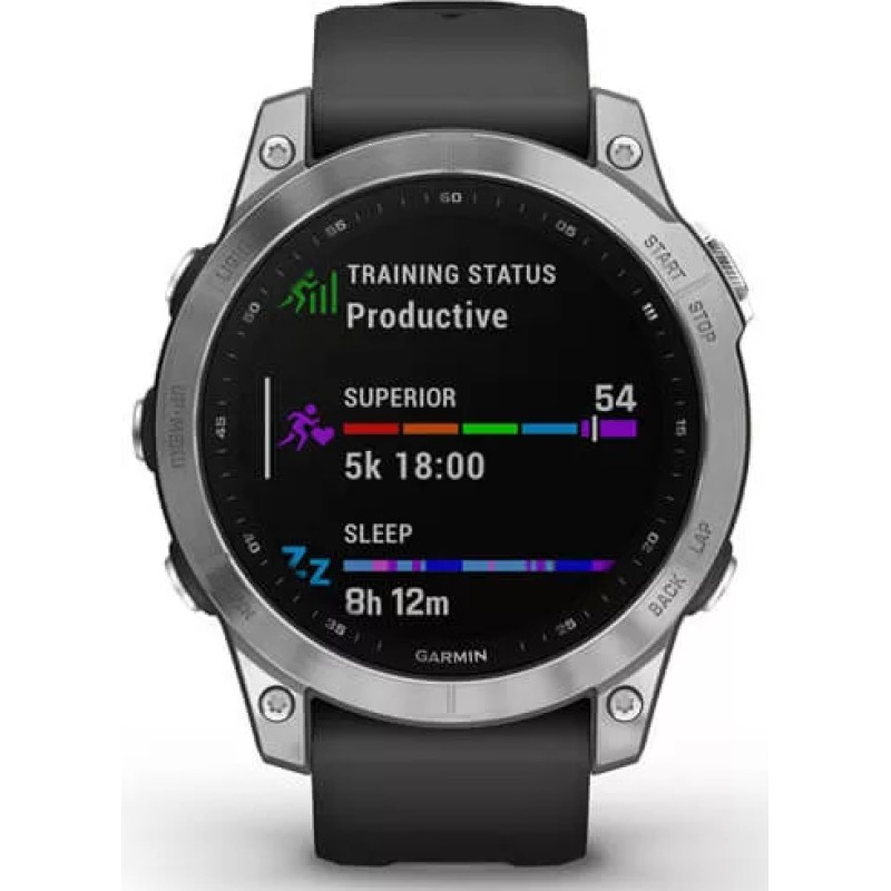 Умные часы Garmin Fenix 7 Solar 47 мм (серебристый/графитовый)