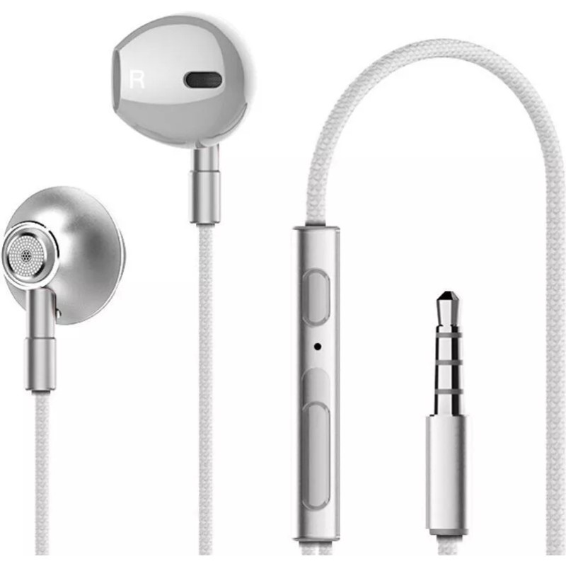 Наушники Lenovo HF140 (серебристый/белый)