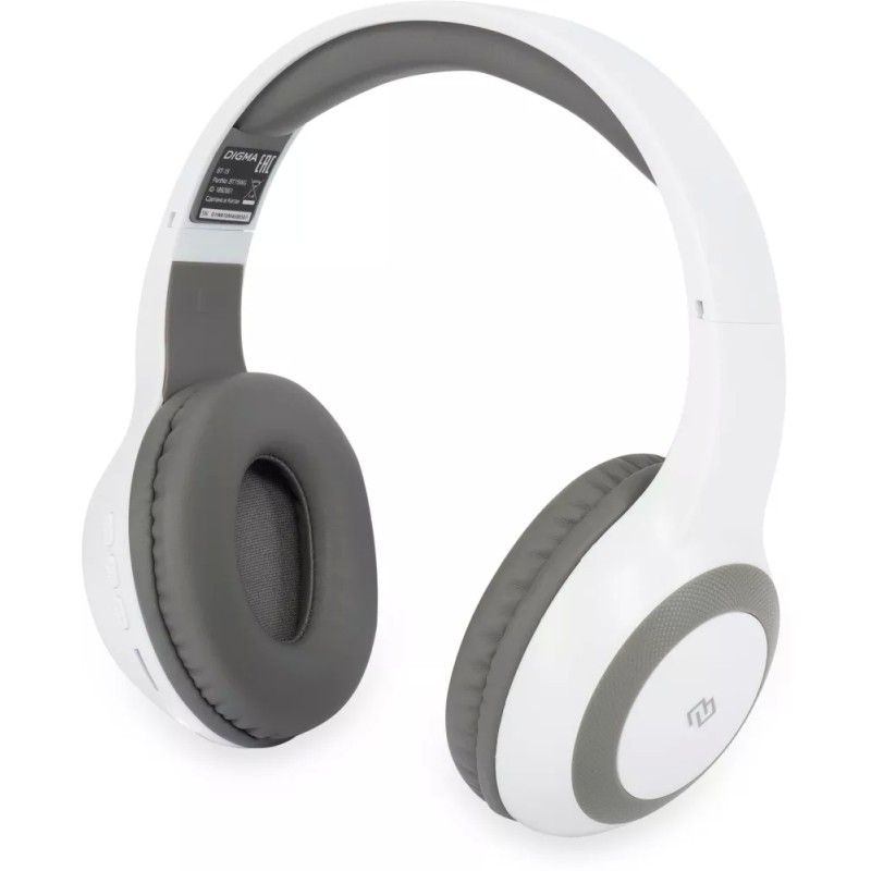 Наушники Digma BT-15 (белый/серый)