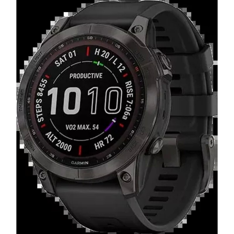 Умные часы Garmin Fenix 7 Sapphire Solar 47 мм (черный титан/черный)