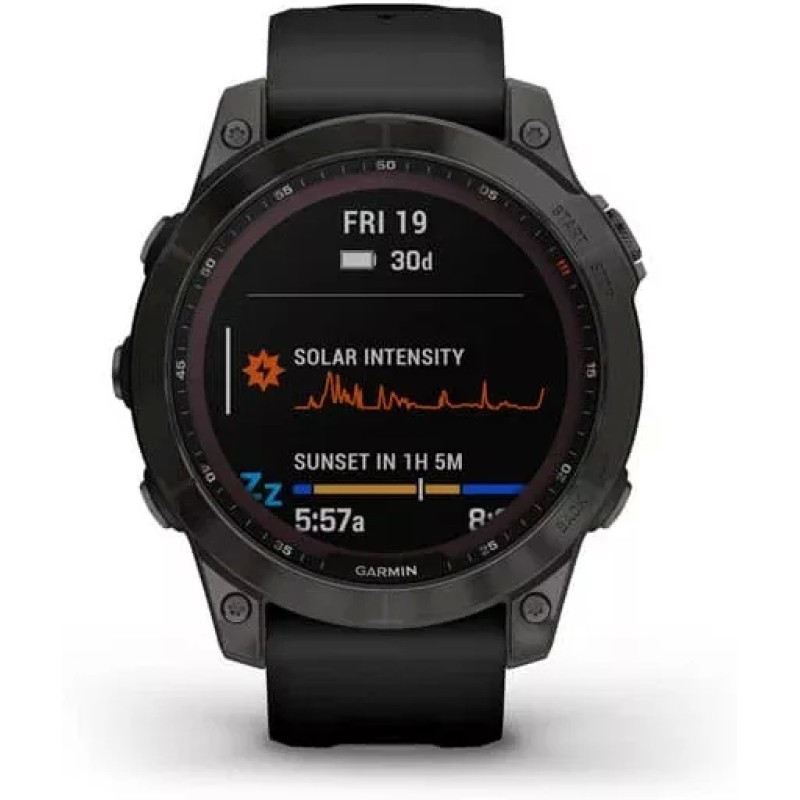 Умные часы Garmin Fenix 7 Sapphire Solar 47 мм (черный титан/черный)