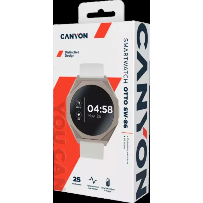 Умные часы Canyon Otto SW-86 (серебристый)