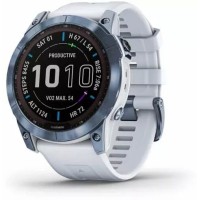 Умные часы Garmin Fenix 7 Sapphire Solar 47 мм (голубой минерал/белый камень)
